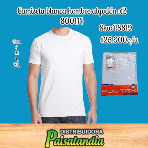 Camiseta empacada duo blanca 800114 (UND)