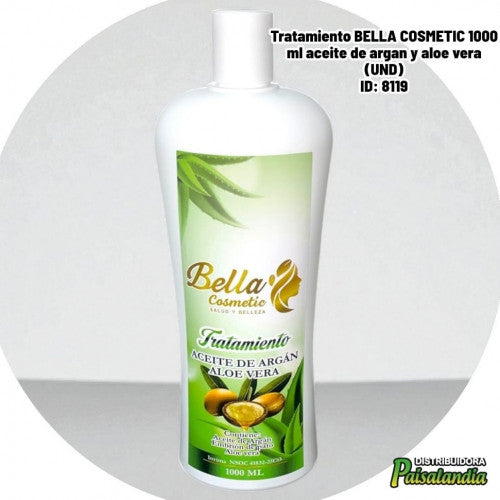 Tratamiento BELLA COSMETIC 1000 ml aceite de argan y aloe vera (UND)