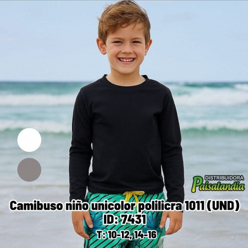 Camibuso niño unicolor polilicra 1011 (UND)