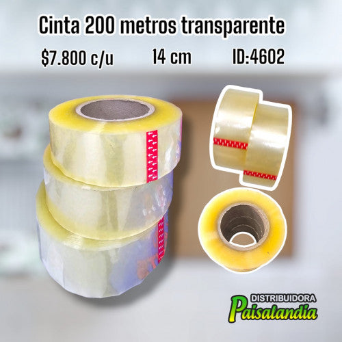Cinta 200 metros transparente (UND)