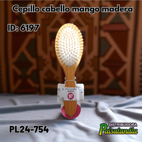 Cepillo cabello mango madera PL24-754 24x8 cm (UND)