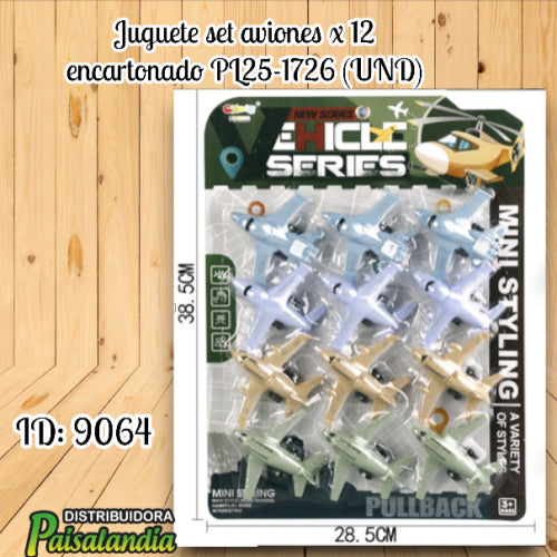 Juguete set aviones x 9 encartonado PL25-1726 (UND)