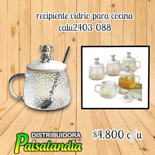 Recipiente de vidrio cocina calu2403-088 (UND)