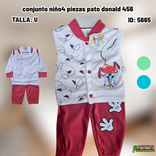 conjunto niño4 piezas pato donald 456 (UND)