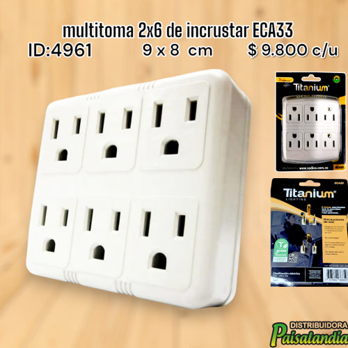 multitoma 2x6 de incrustar ECA33 (UND)