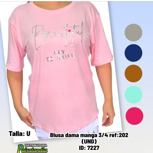 Blusa dama manga 3/4 ref:202 (UND)