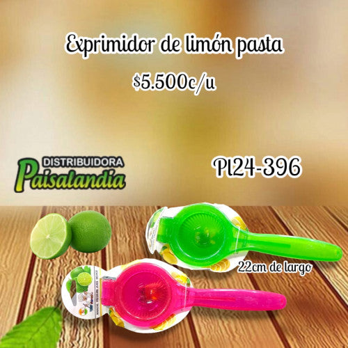 Exprimidor de limón verde y fucsia 22cm PL24-396 (UND)