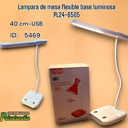 Lampara de mesa flexible base luminosa PL24-650 (UND)