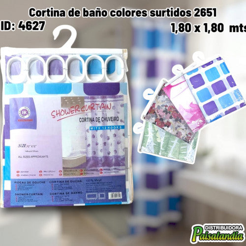 Cortina de baño colores surtidos 2651 (UND)