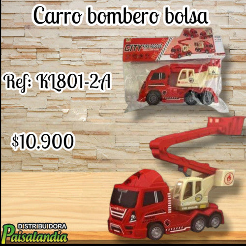 Juguete carro bombero bolsa KL801-2A-LOC (UND)