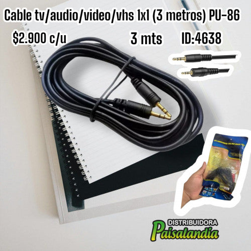 Cable TV 1x1 (3 metros) PU-86 (UND)