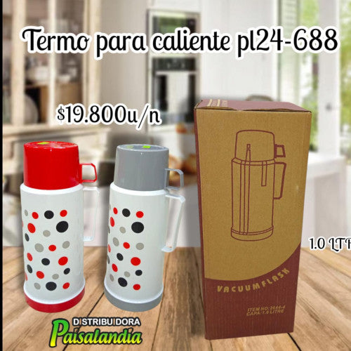 Termo líquidos calientes estampado círculos 1 litro PL24-688 (UND)