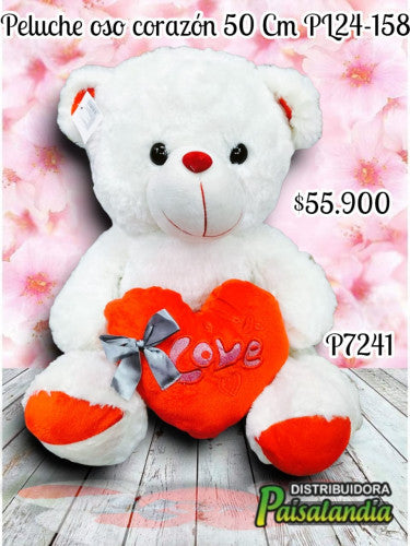 Peluche oso corazón 50 Cm PL24-158