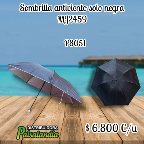 Sombrilla antiviento solo negra MJ2459