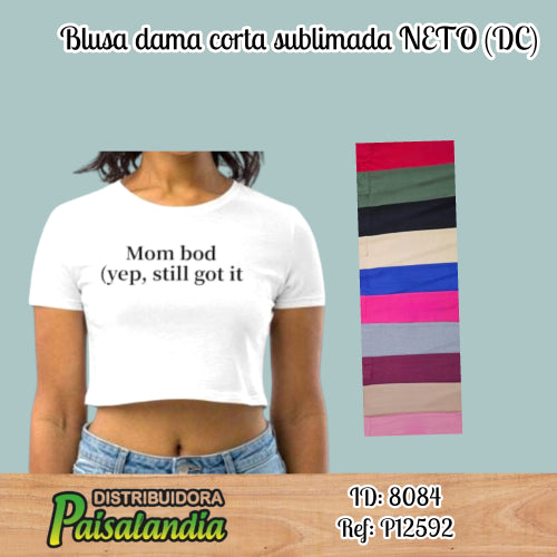 Blusa dama corta sublimada NETO (DC)