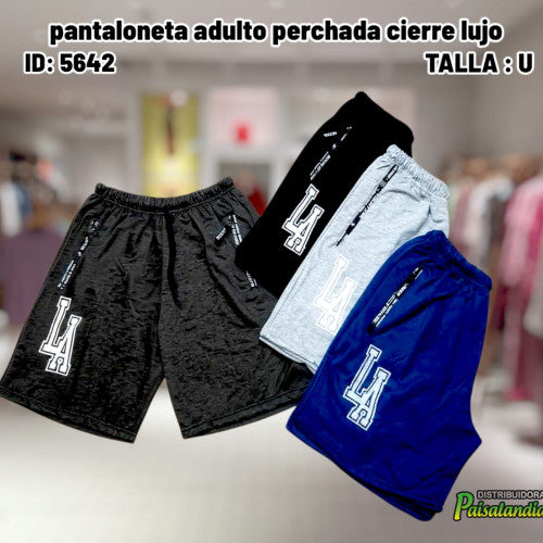 pantaloneta adulto perchada cierre lujo (UND)