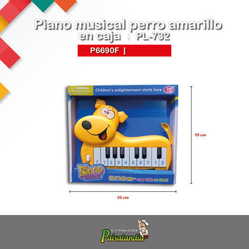 Piano musical perro amarillo caja PL-732 (UND)