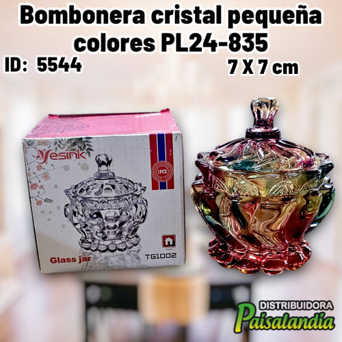 Bombonera cristal pequeña colores PL24-835 (UND)