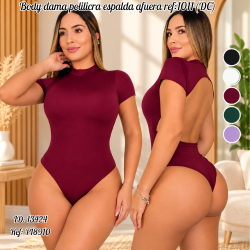 Body dama polilicra espalda afuera al por mayor – Ref. 1011