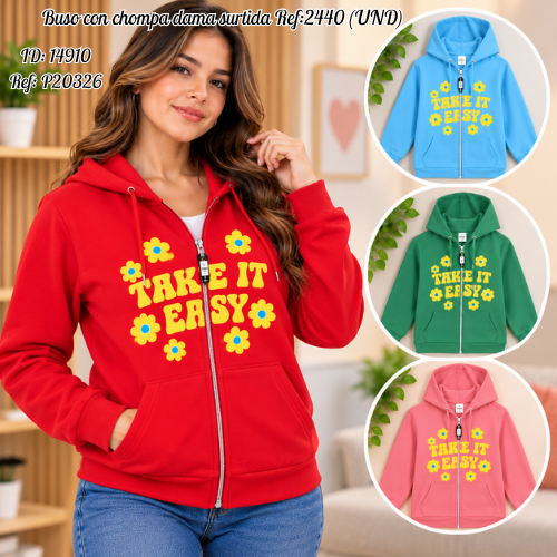 Buso con chompa dama surtida al por mayor – Ref. 2440