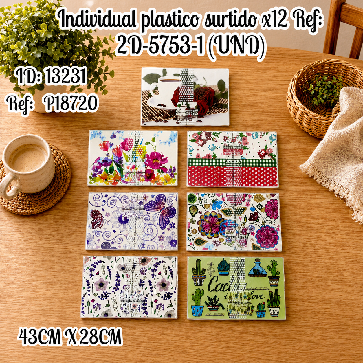 Individual plastico surtido x12 Ref: 2D-5753-1 (UND)
