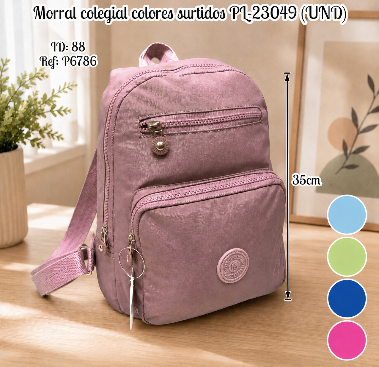 Morral colegial colores surtidos PL-23049 (UND)