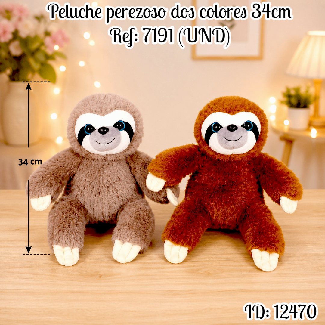Peluche perezoso dos colores 34cm Ref: 7191 (UND)
