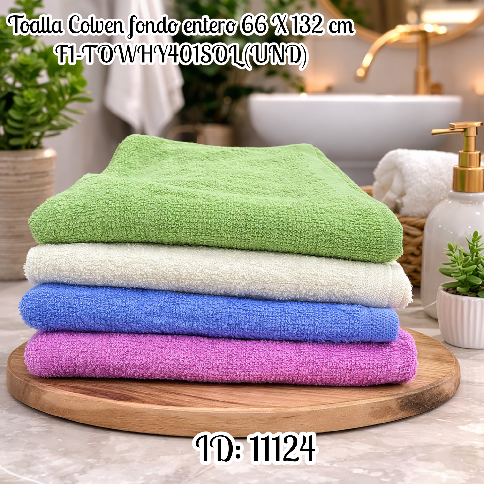 Toalla Colven fondo entero 66 X 132 cm F1-TOWHY401SOL (UND)