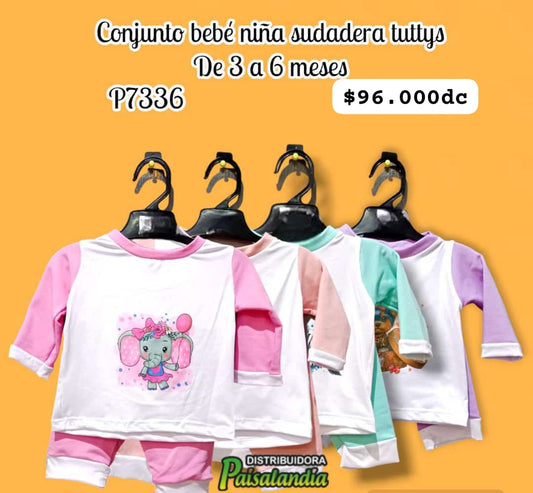 Conjunto  bebe niña  sudadera tuttys