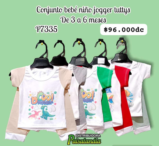 Conjunto  bebe niño camiseta con jogger tuttys