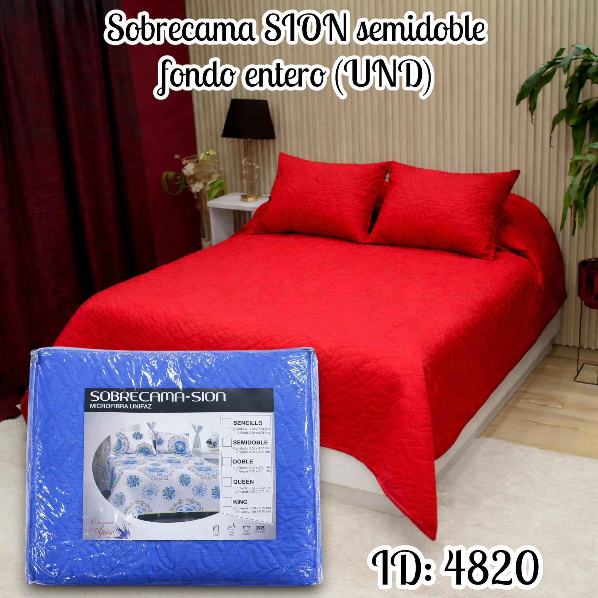 Sobrecama Sion semidoble fondo entero