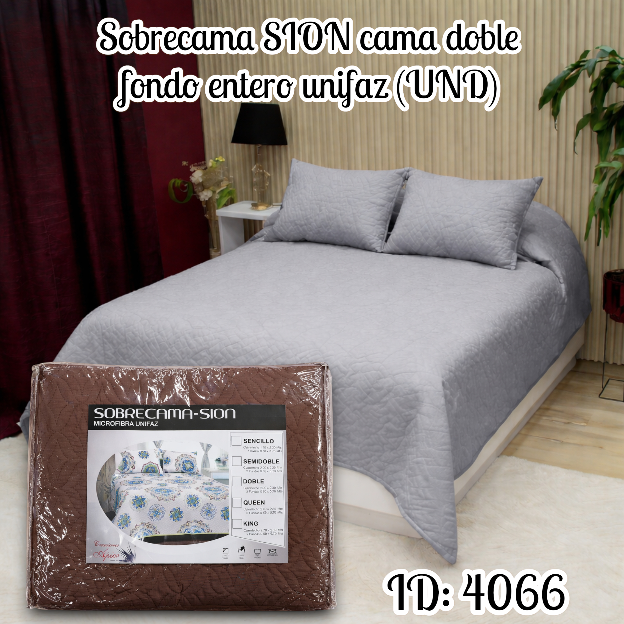 Sobrecama SION cama doble fondo entero unifaz (UND)