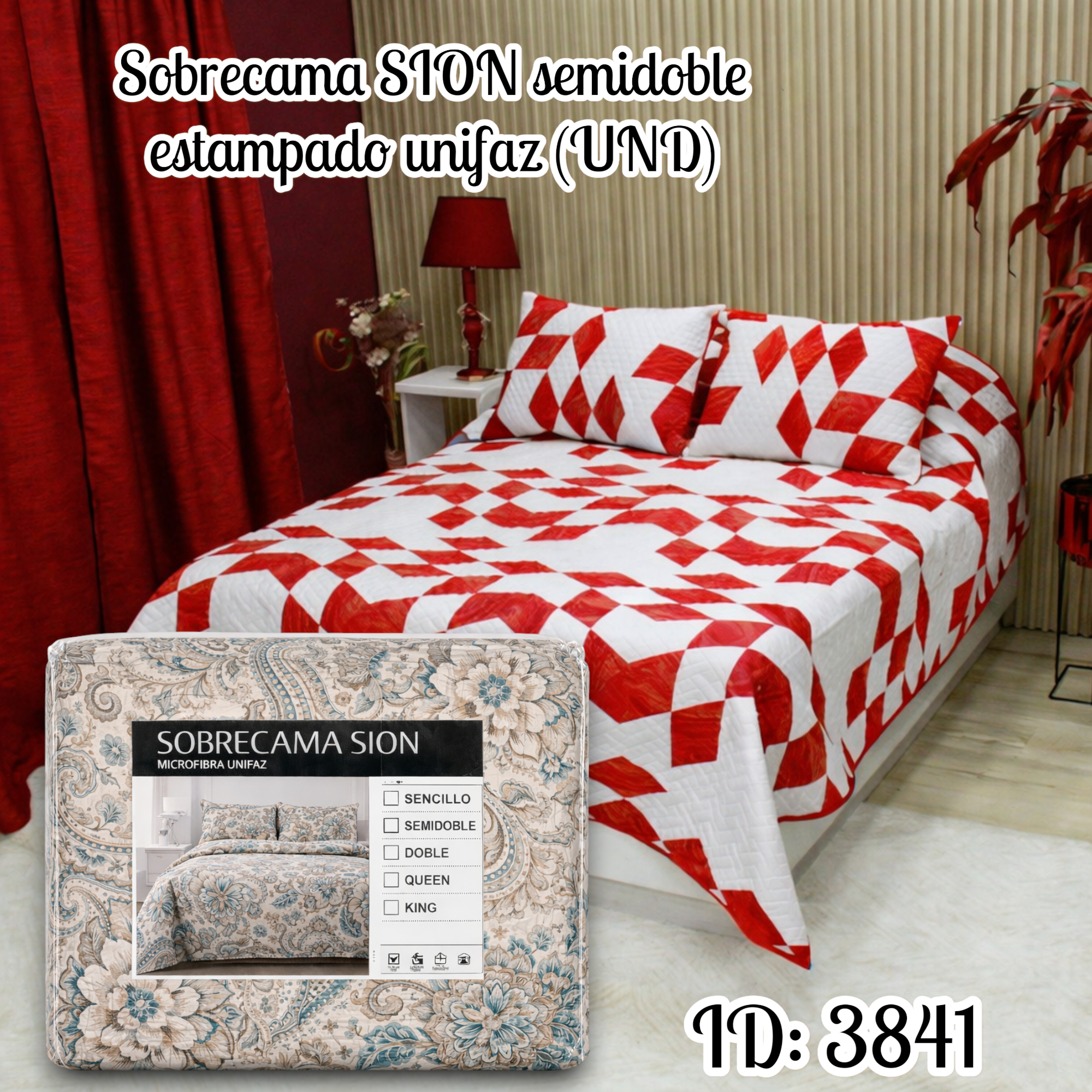 Sobrecama SION semidoble estampado unifaz (UND)