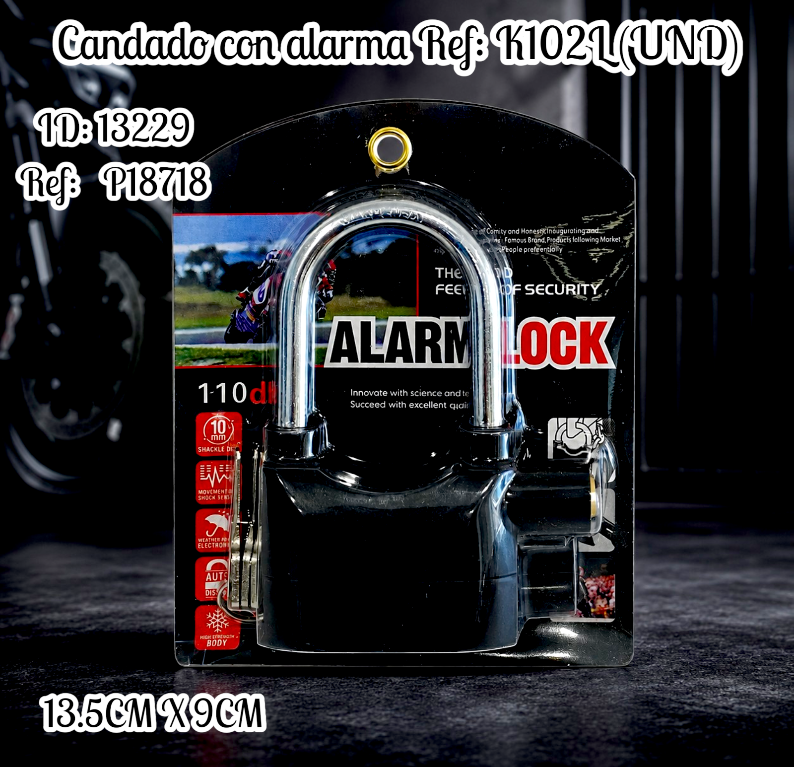 Candado con alarma  Ref: K102L (UND)