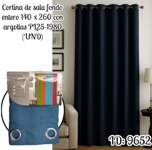 Cortina de sala con argollas PL25-1980 (UND)