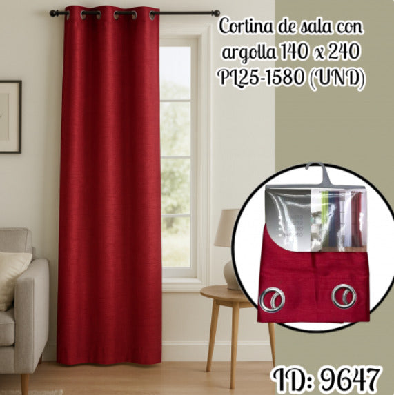 Cortina de sala con argolla PL25-1580 (UND)