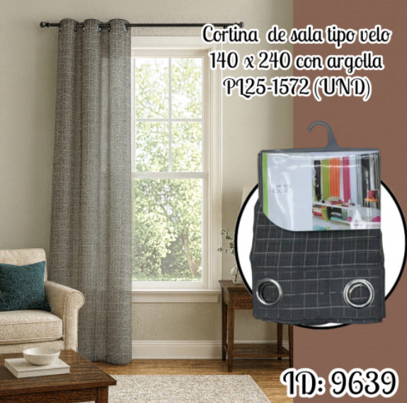 Cortina de sala con ojales PL25-1572 (UND)