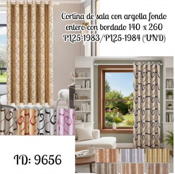 Cortina de sala con argollas PL25-1984 (UND)