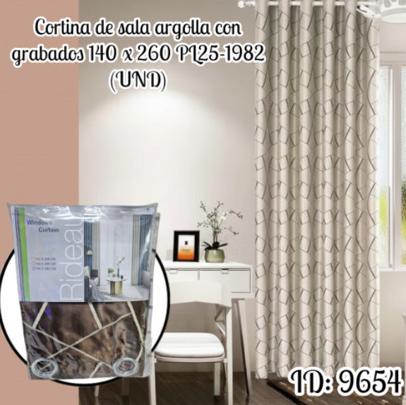 Cortina de sala con argollas PL25-1982 (UND)