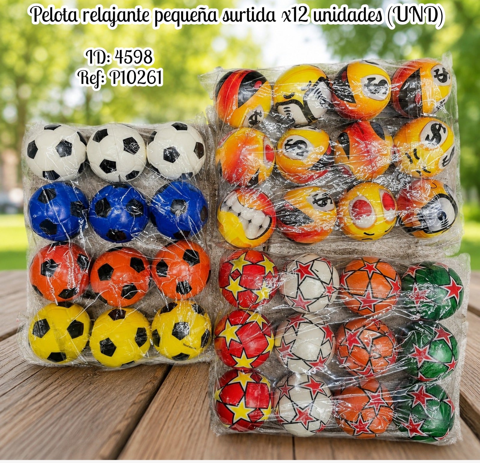 Pelota relajante pequeña surtida x12 unidades (UND)